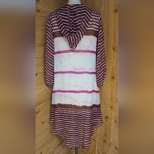 Free People Brown and Pink Striped Maxi Dress